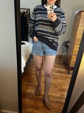 Banana Republic Black and White Striped Sweater